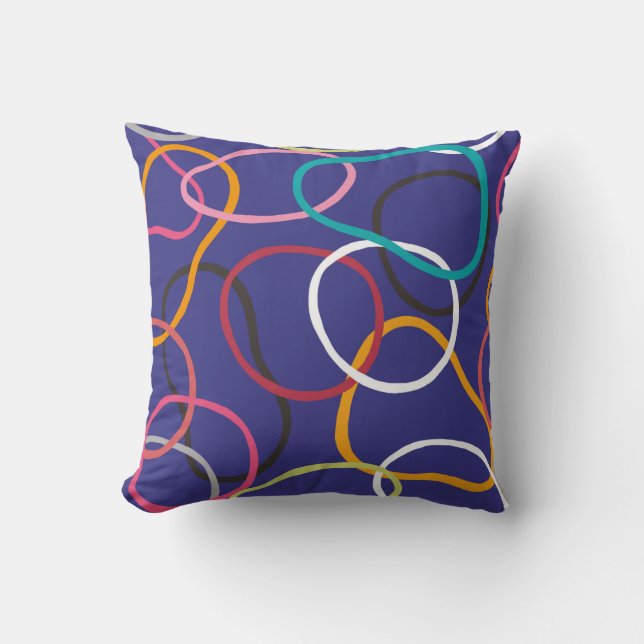 Circles, abstract bands seamless vintage pattern.  cushion (Front)