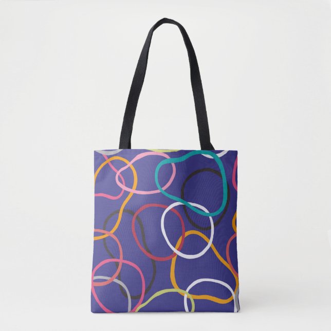 Circles, abstract bands seamless vintage pattern.  tote bag (Front)