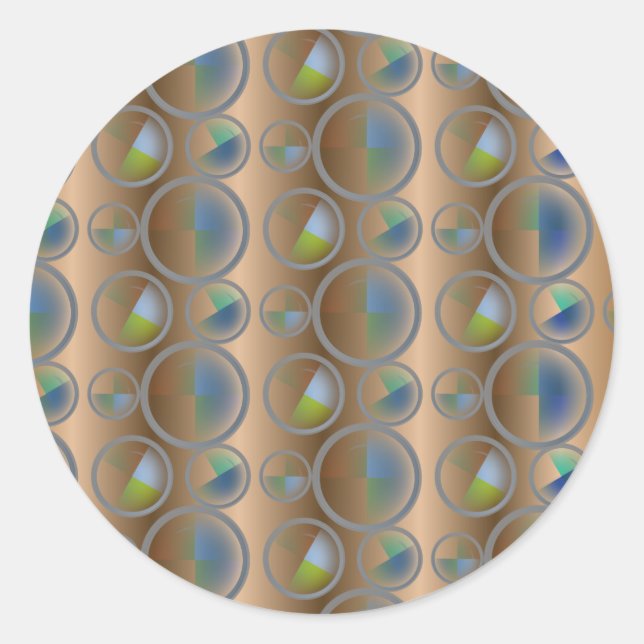 Circles Abstract Classic Round Sticker (Front)