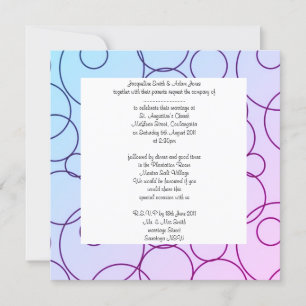 Circles and bubbles wedding invitation