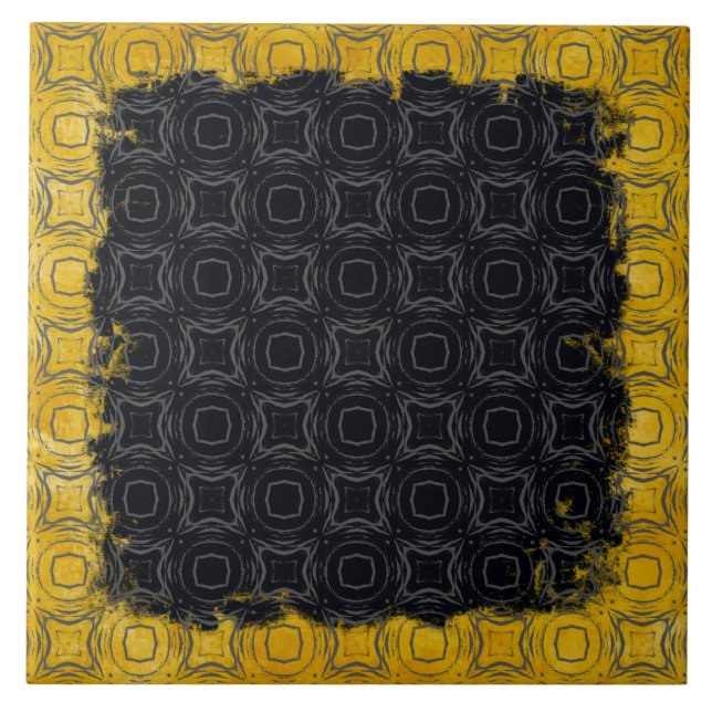 Circles and Diamonds in Bronze Pattern Ceramic Tile (Front)