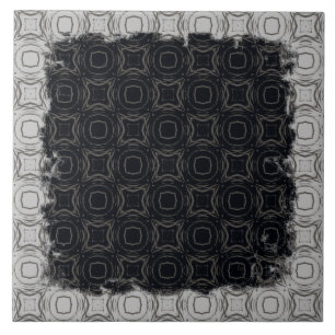 Circles and Diamonds in Bronze Pattern Ceramic Tile