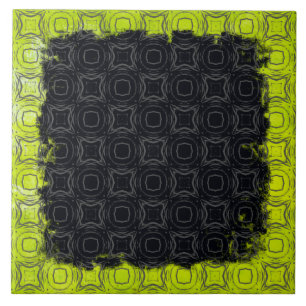 Circles and Diamonds in Bronze Pattern Ceramic Tile
