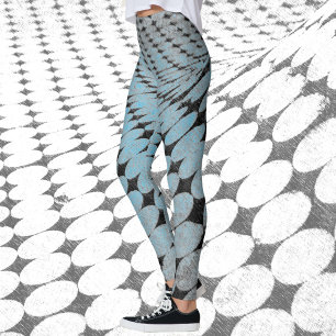 Circles and Diamonds Pattern Grey Blue Edgy Chic Leggings