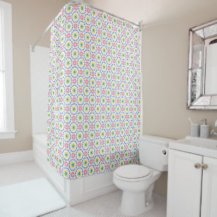 circles and hexagonal shapes shower curtain