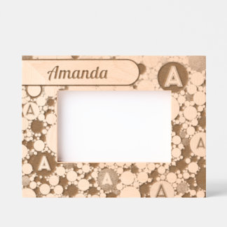 Circles and letters etched frames