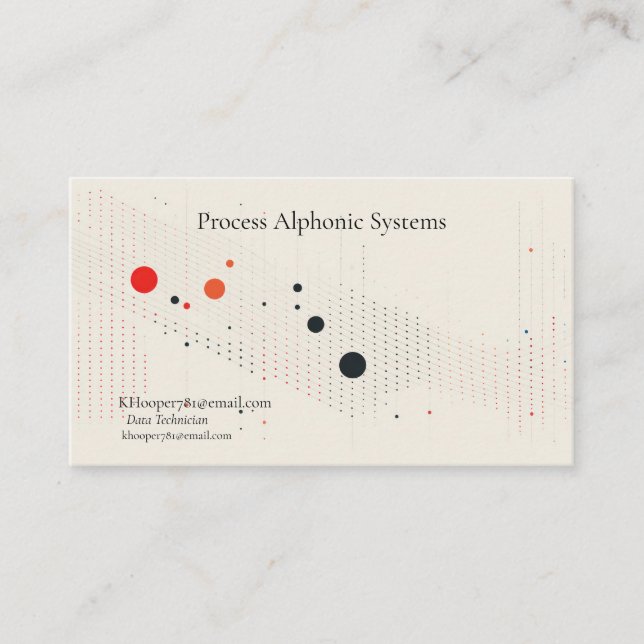 Circles and lines in black and red business card (Front)