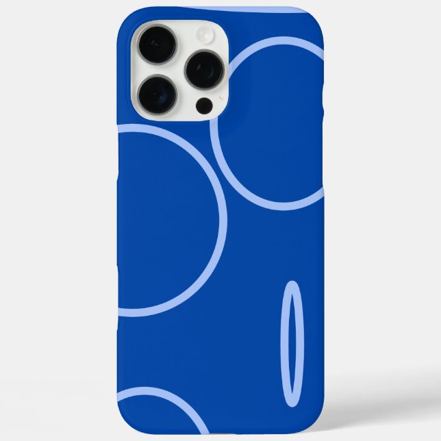 Circles and Loop on Blue Case-Mate iPhone Case (Back)