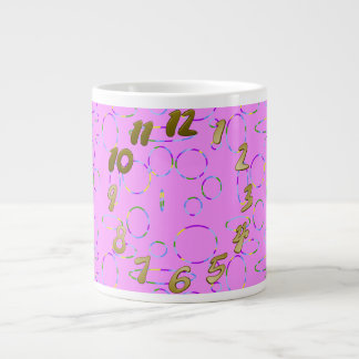 Circles and Loops Modern Pink Magenta Large Coffee Mug