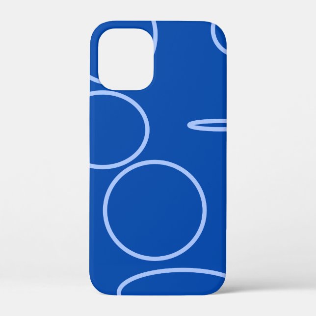 Circles and Loops on Blue Case-Mate iPhone Case (Back)