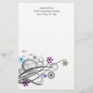Circles and Loops Retro Personalised Stationery