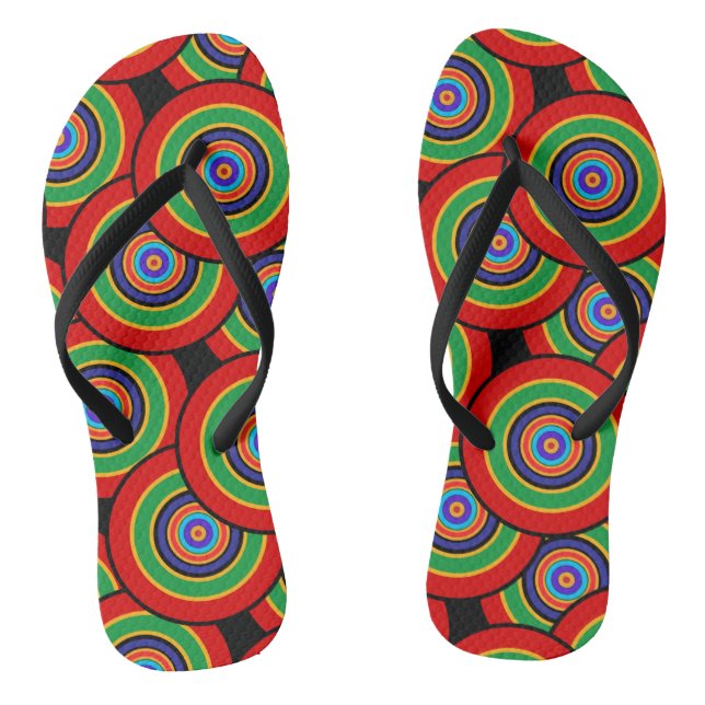 Circles and rings retro thongs (Footbed)