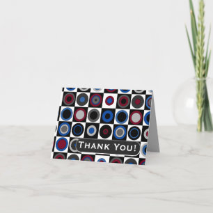 Circles and Squares 2 Thank You Note (Personalise) Card