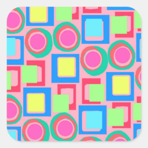 Circles and Squares Square Sticker