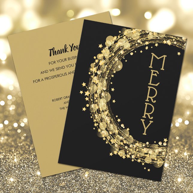 Circles and Stars on Black Holiday Card (Creator Uploaded)
