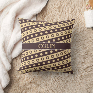 Circles Beige Chocolate Minimal Pattern Cushion