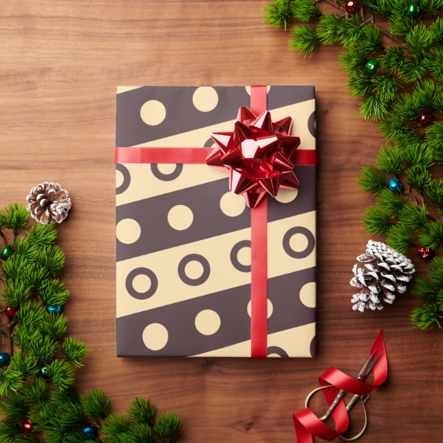 Circles Beige Chocolate Minimal Pattern Wrapping Paper (Holiday Gift)