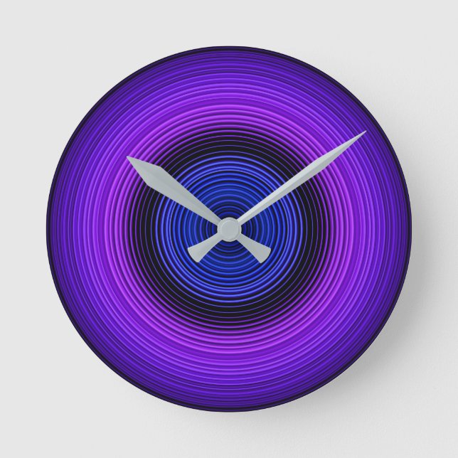 Circles - Blue Round Clock (Front)