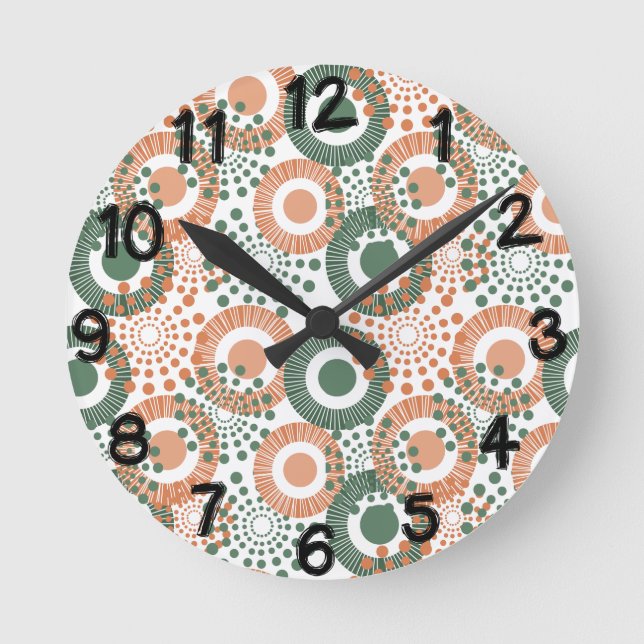 Circles, Circles Everywhere Round Clock (Front)