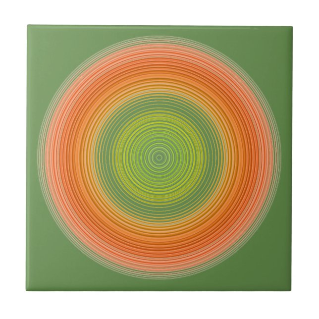 Circles - citrus colours ceramic tile (Front)