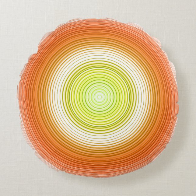 Circles - citrus colours round cushion (Front)
