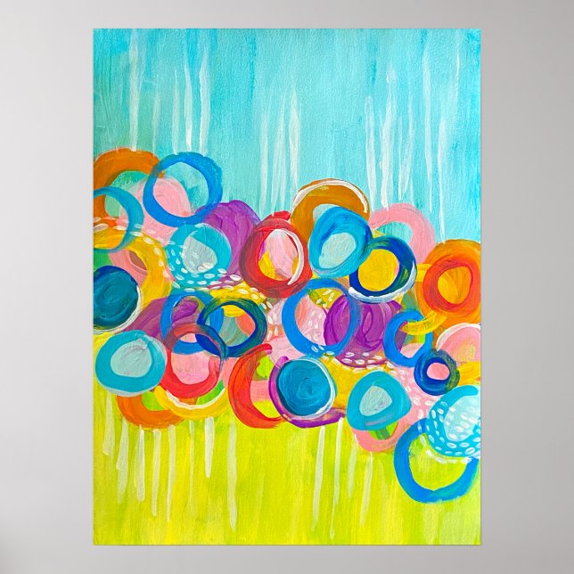 Circles Colourful Abstract Painting Print (Front)