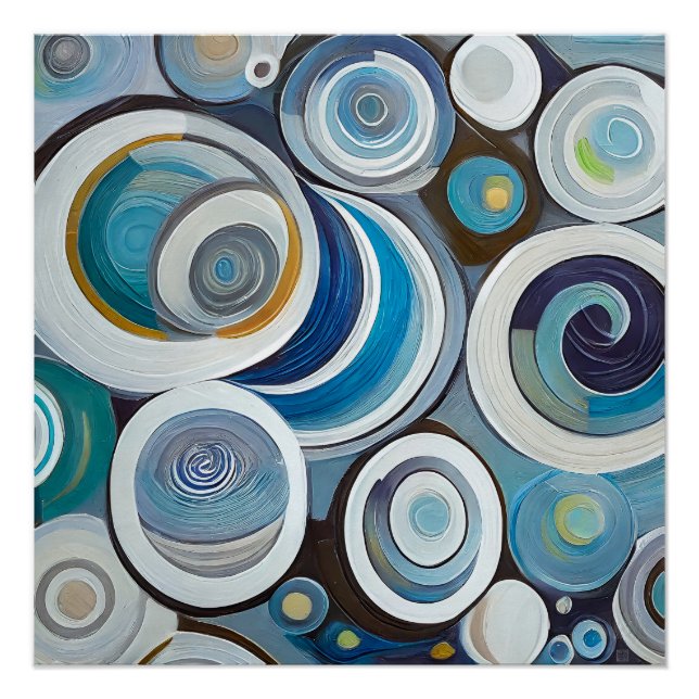 Circles Composition II Glossy Art Poster (Front)