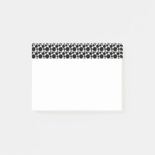 Circles & Dots in 7 Sizes: Repeating Black & White Post-it Notes