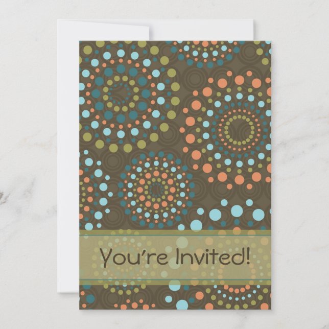 Circles & Dots Invitation (Brown) (Front)