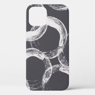 Circles Geometric Seamless Black Background iPhone 12 Case
