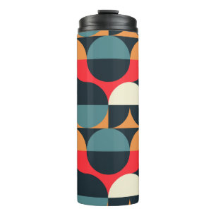 Circles illusion seamless pattern. thermal tumbler