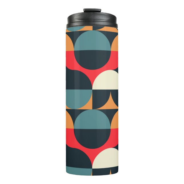 Circles illusion seamless pattern. thermal tumbler (Front)