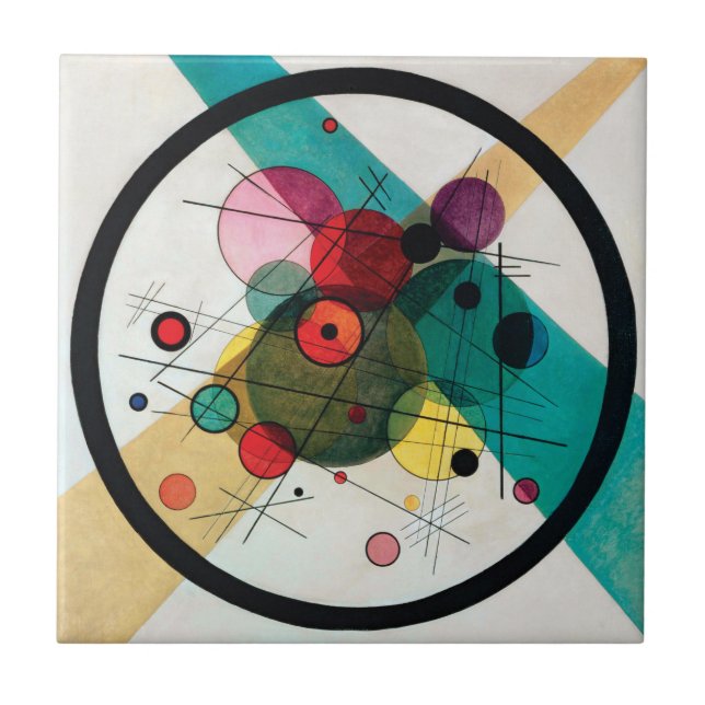 Circles in a Circle by Wassily Kandinsky Ceramic Tile (Front)