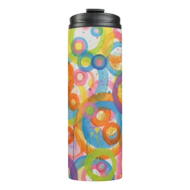 Circles in Motion: A Sip of Joy  Thermal Tumbler (Front)