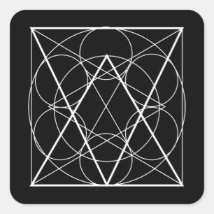 Circles inside square sacred geometry square sticker