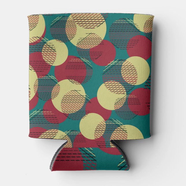 Circles Lines: Abstract Seamless Pattern Can Cooler (Front)