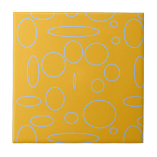 Circles Loops on Orange Ceramic Tile