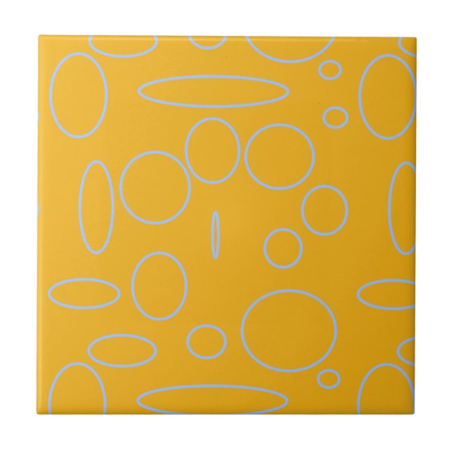 Circles Loops on Orange Ceramic Tile (Front)
