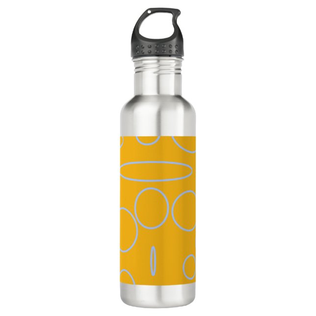 Circles Loops on Orange Geometric   710 Ml Water Bottle (Front)