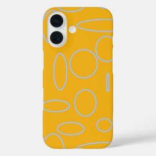Circles Loops on Orange Geometric iPhone 16 Case