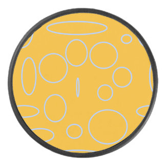 Circles Loops on Orange Geometric  Hockey Puck