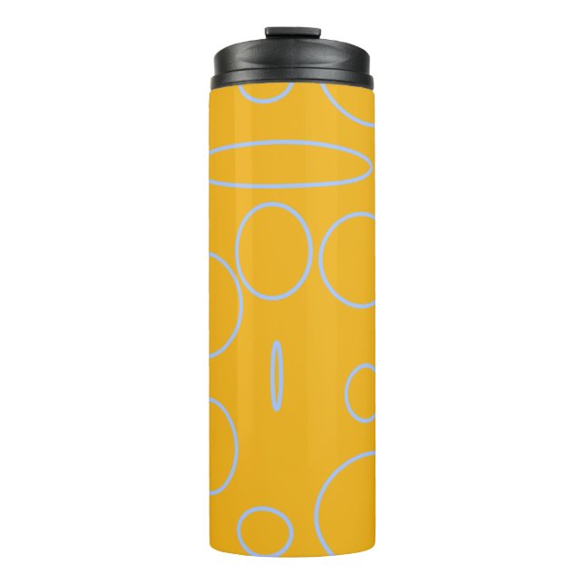 Circles Loops on Orange Geometric  Thermal Tumbler (Front)