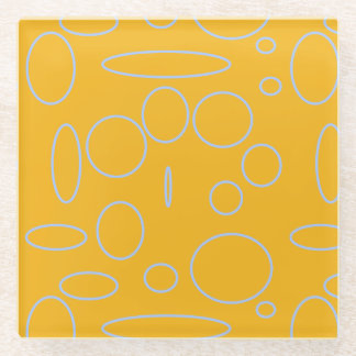 Circles Loops on Orange Glass Coaster