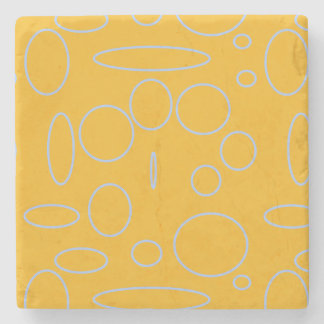 Circles Loops on Orange Stone Coaster