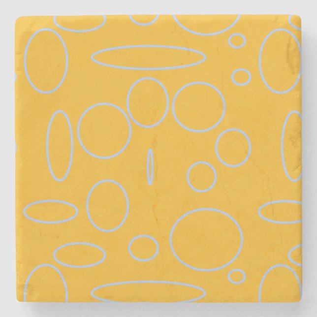 Circles Loops on Orange Stone Coaster (Front)