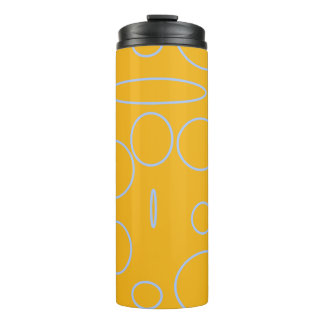 Circles Loops on Orange Thermal Tumbler