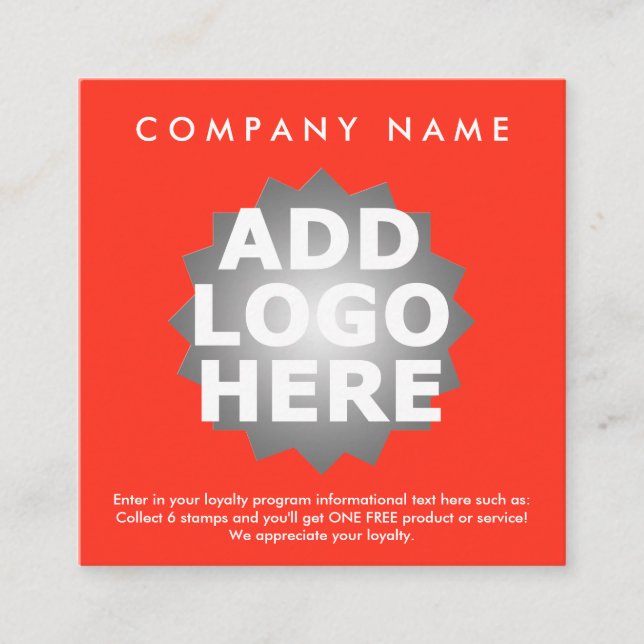 circles loyalty colour customisable square card (Front)