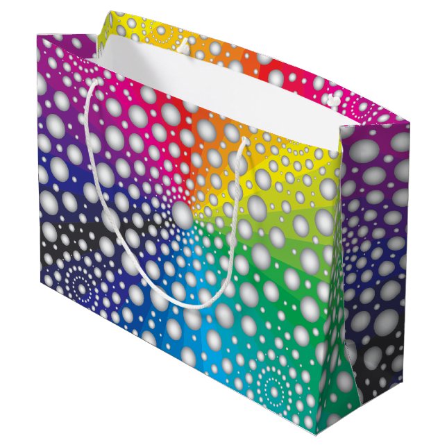 Circles Mandala 2 Large Gift Bag (Back Angled)