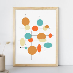 Circles Mid Century Modern Styled Poster