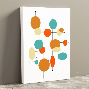 Circles Midcentury Modern Wrapped Canvas